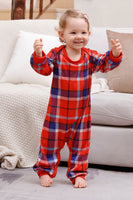 Load image into Gallery viewer, Black Plaid Printed Matching Christmas Pajamas Sets
