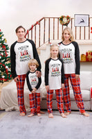 Load image into Gallery viewer, Black Plaid Printed Matching Christmas Pajamas Sets