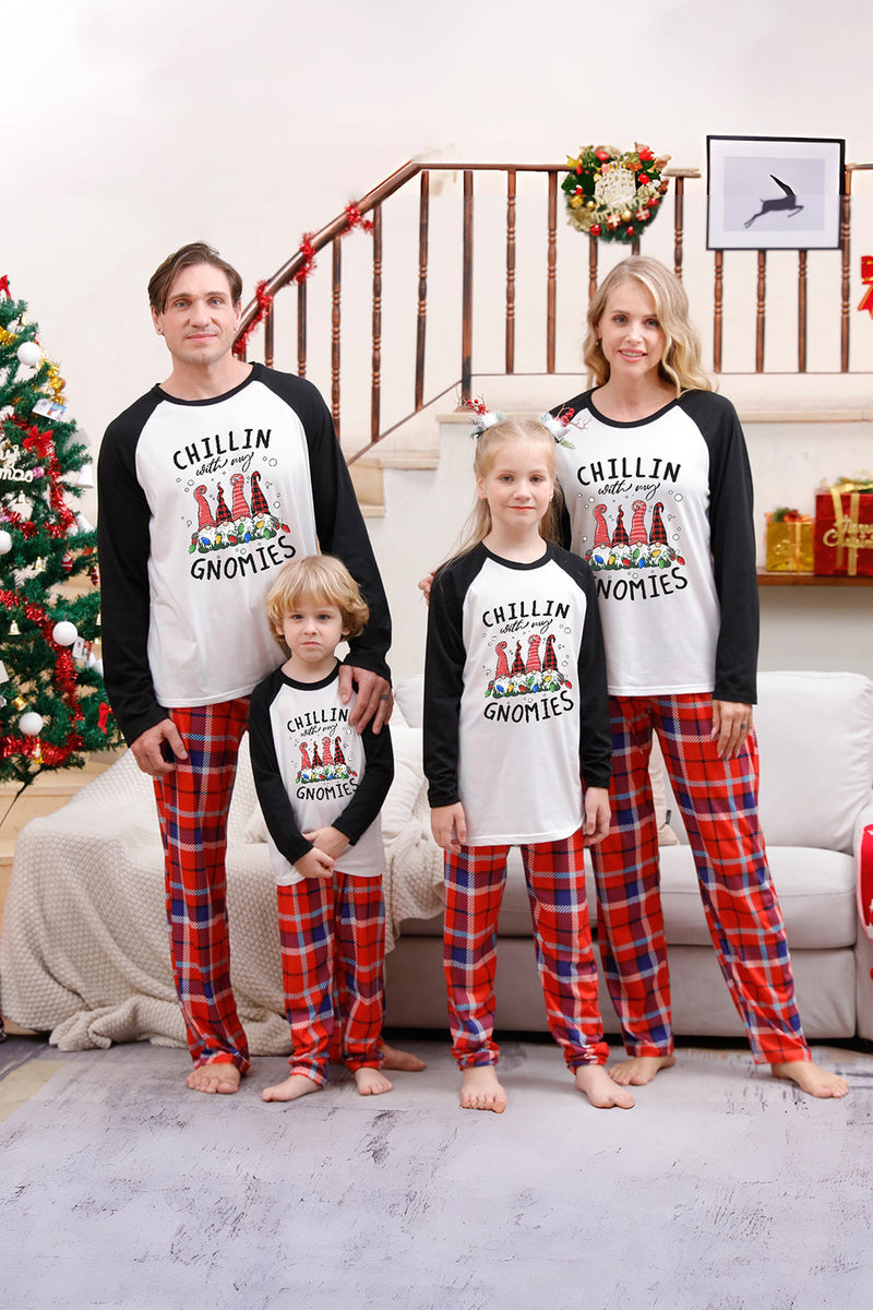 Load image into Gallery viewer, Black Plaid Printed Matching Christmas Pajamas Sets