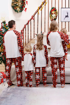 Plaid Family Christmas Pajamas Sets with Snowflake