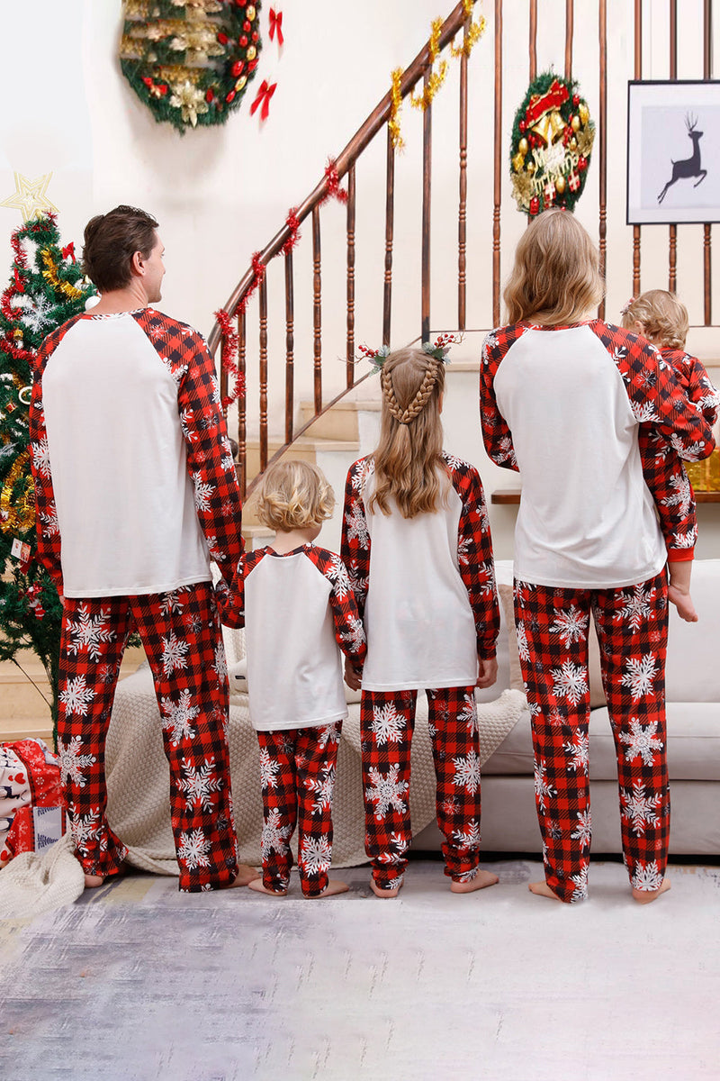 Load image into Gallery viewer, Plaid Family Christmas Pajamas Sets with Snowflake