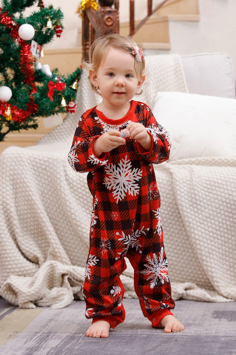 Load image into Gallery viewer, Plaid Family Christmas Pajamas Sets with Snowflake