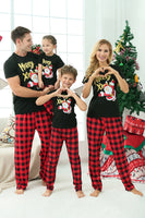 Load image into Gallery viewer, Black &amp; Red Plaid Family Christmas Pajamas with Short Sleeves