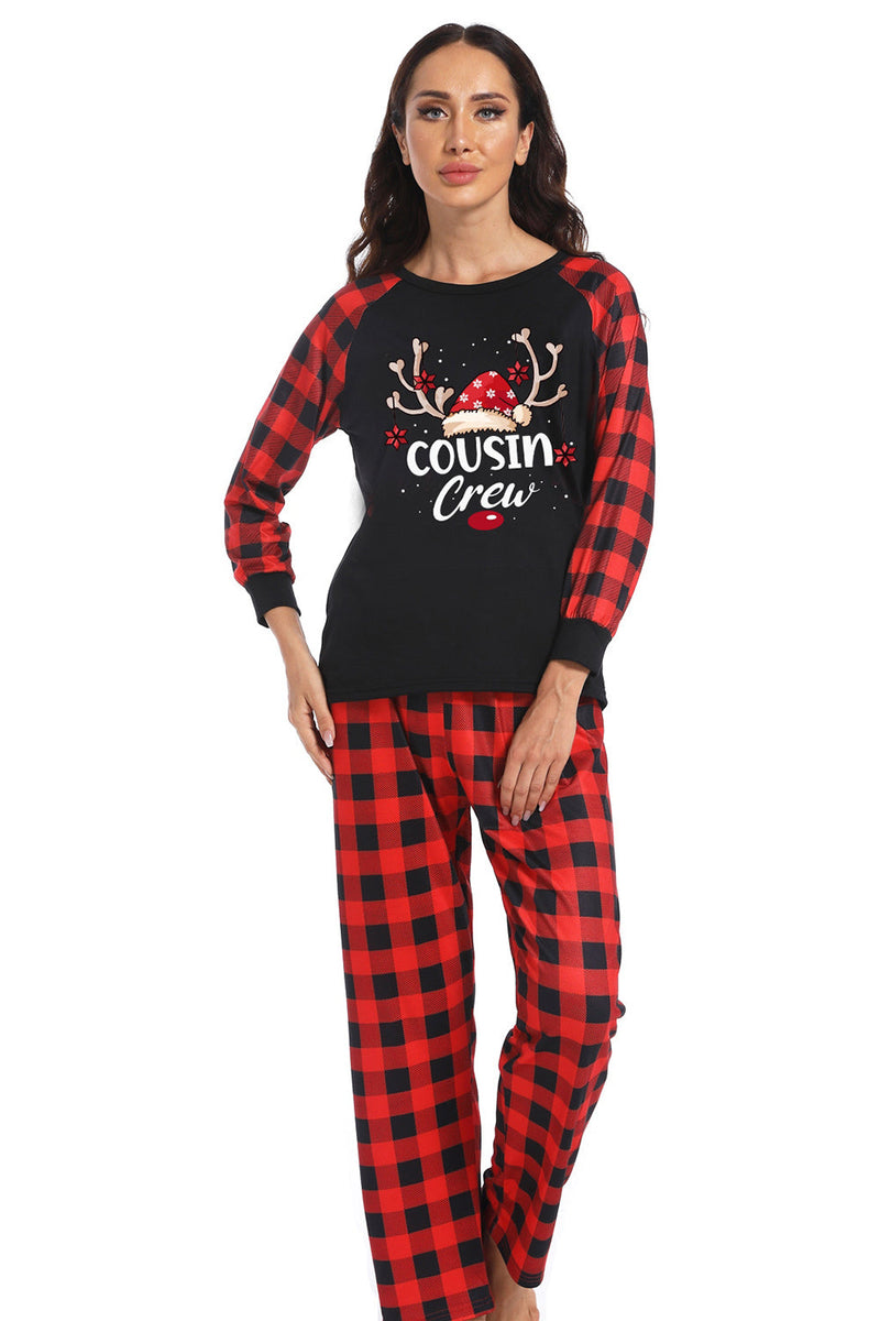 Load image into Gallery viewer, Print Family Christmas Pajamas with Red Plaid