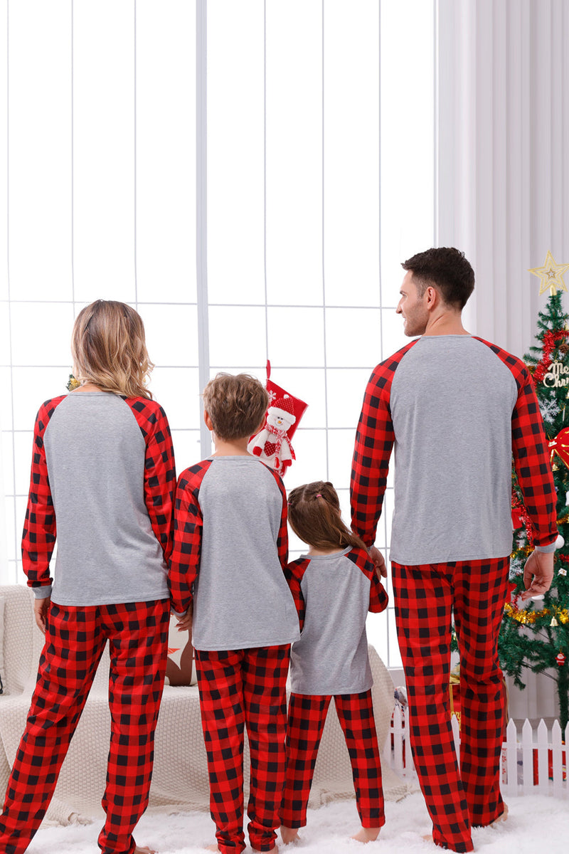 Load image into Gallery viewer, Print Family Christmas Pajamas with Red Plaid