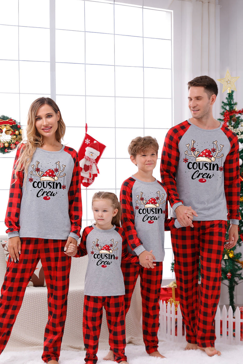 Load image into Gallery viewer, Print Family Christmas Pajamas with Red Plaid