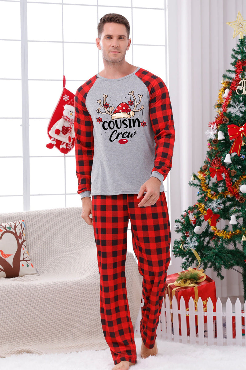Load image into Gallery viewer, Print Family Christmas Pajamas with Red Plaid