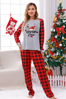 Load image into Gallery viewer, Print Family Christmas Pajamas with Red Plaid