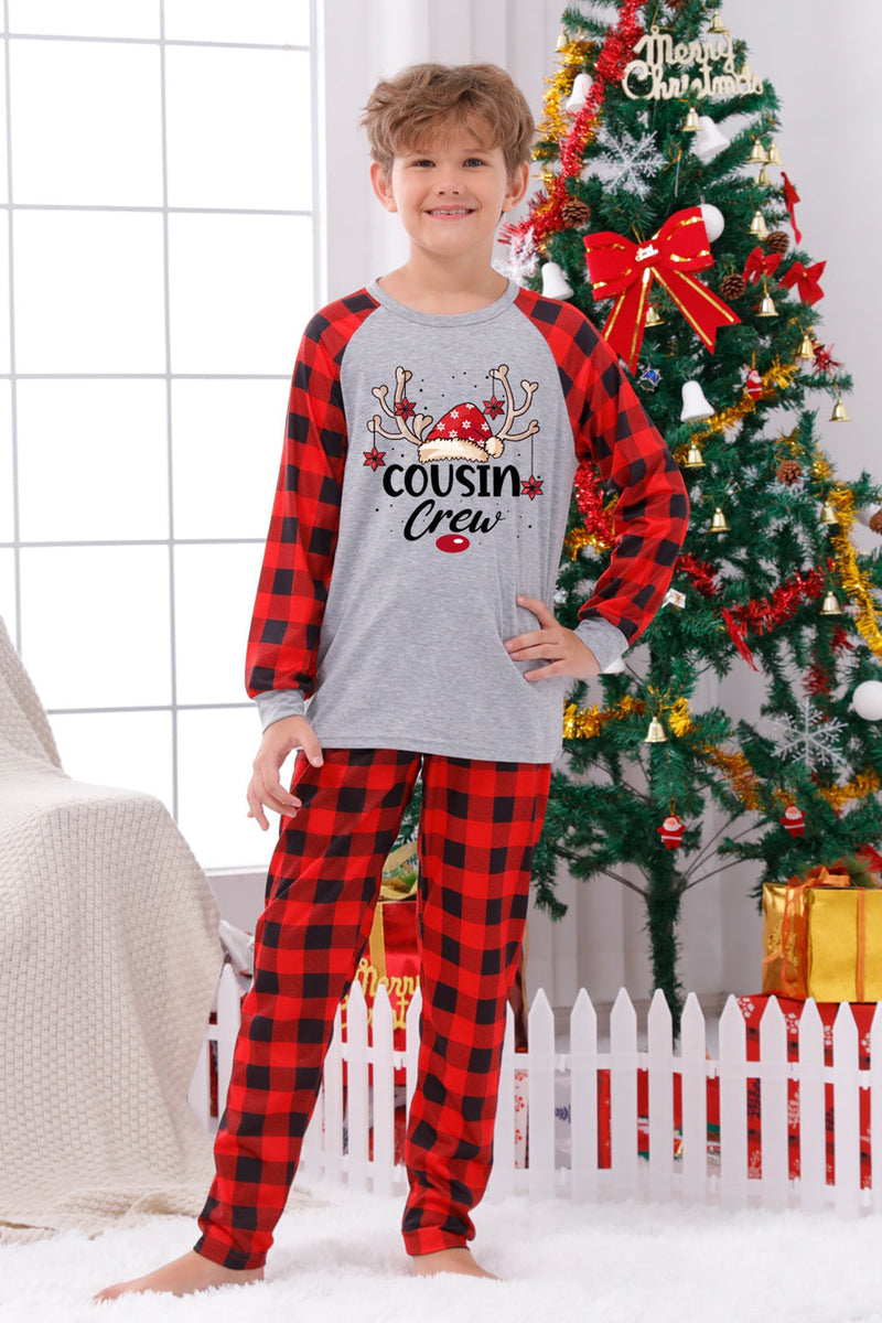 Load image into Gallery viewer, Print Family Christmas Pajamas with Red Plaid
