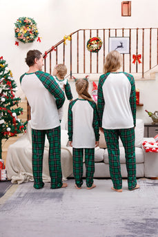 Green Family Matching Christmas Pajamas with Dog
