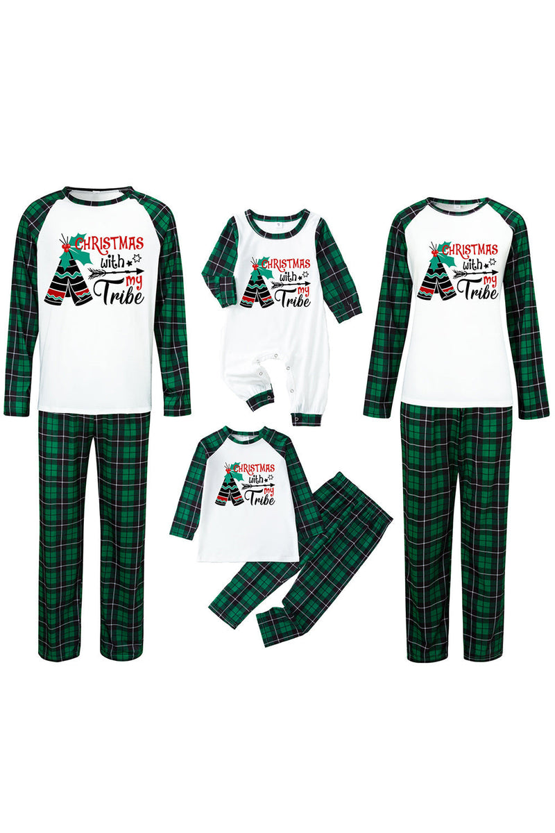 Load image into Gallery viewer, Green Family Matching Christmas Pajamas with Dog