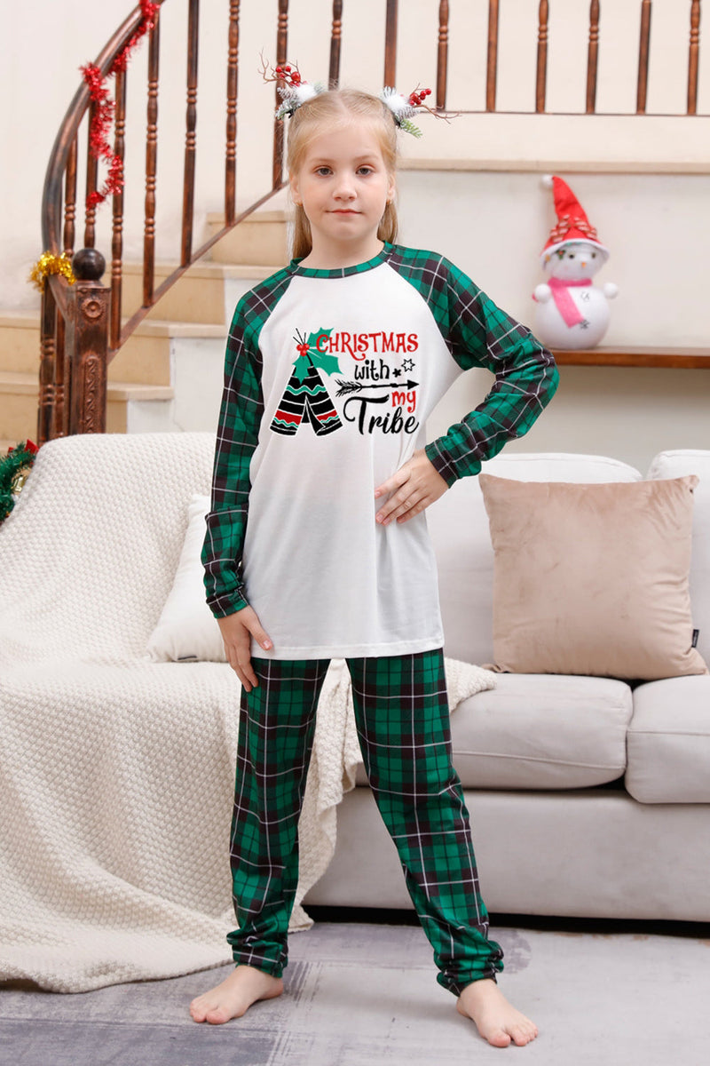 Load image into Gallery viewer, Green Family Matching Christmas Pajamas with Dog