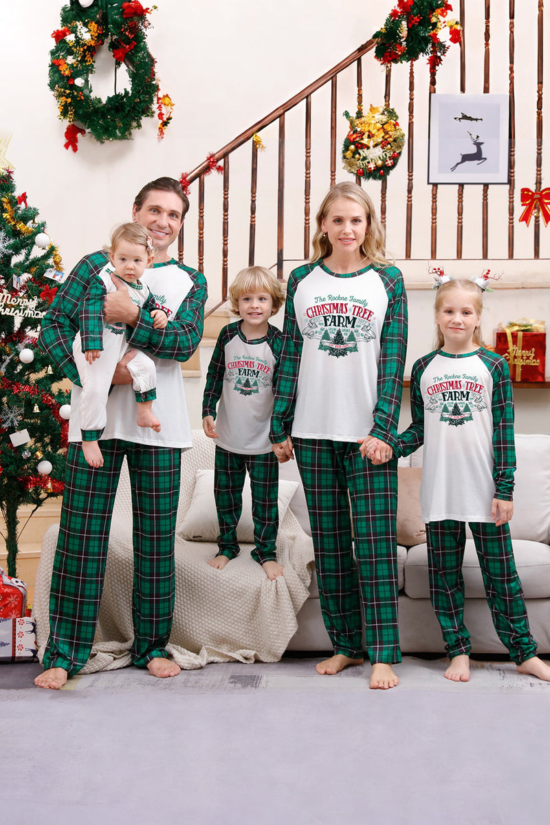 Load image into Gallery viewer, Green Family Matching Christmas Pajamas with Dog