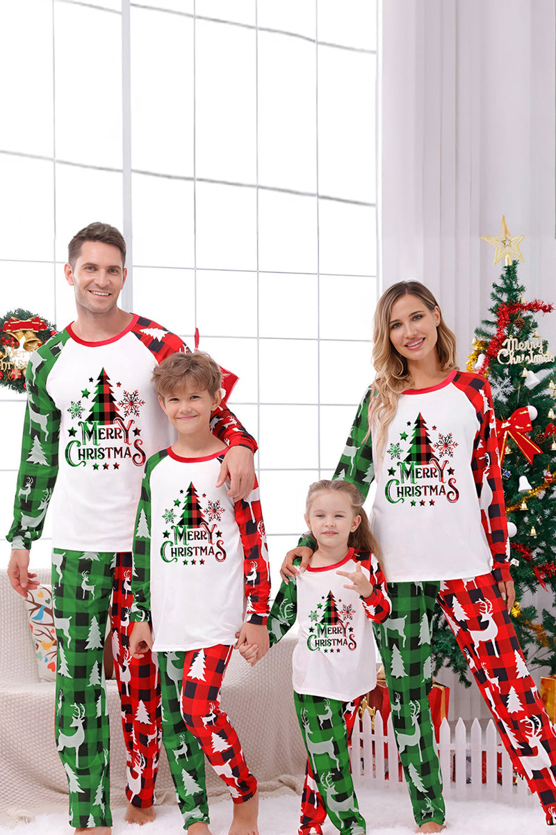 Load image into Gallery viewer, Red and Green Print Matching Christmas Pajamas with Long Sleeves