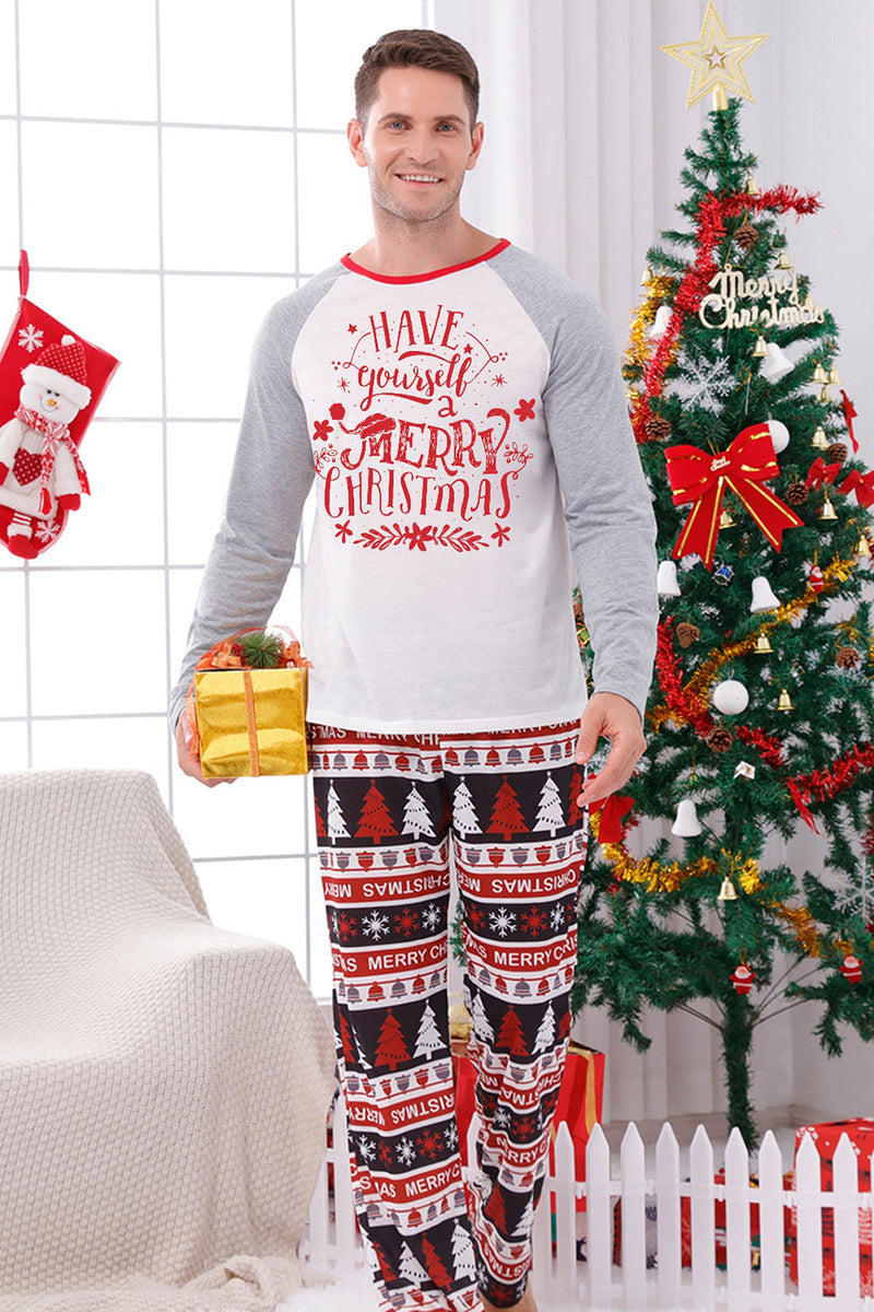 Load image into Gallery viewer, Print Grey Long Sleeves Matching Family Christmas Pajamas