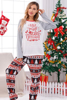 Load image into Gallery viewer, Print Grey Long Sleeves Matching Family Christmas Pajamas