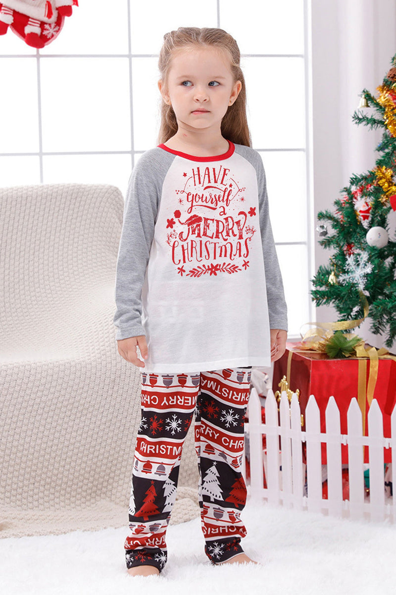 Load image into Gallery viewer, Print Grey Long Sleeves Matching Family Christmas Pajamas
