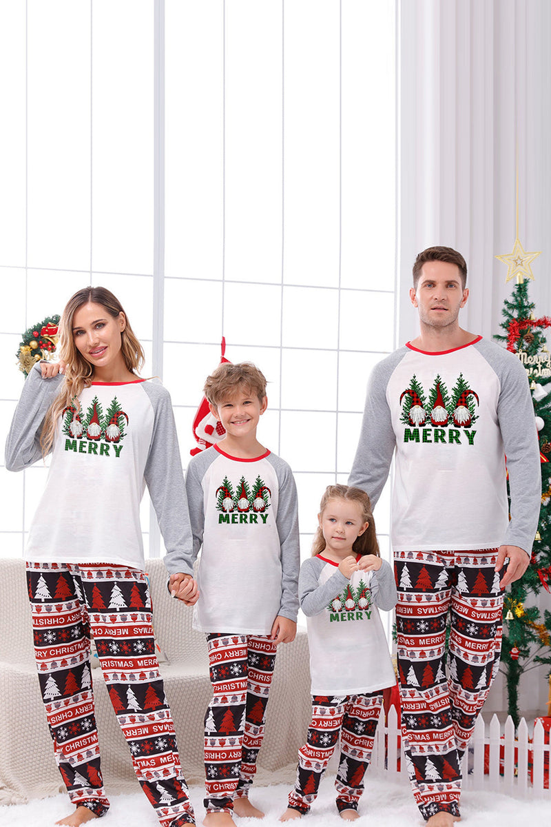 Load image into Gallery viewer, Print Grey Long Sleeves Matching Family Christmas Pajamas