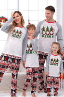 Load image into Gallery viewer, Print Grey Long Sleeves Matching Family Christmas Pajamas