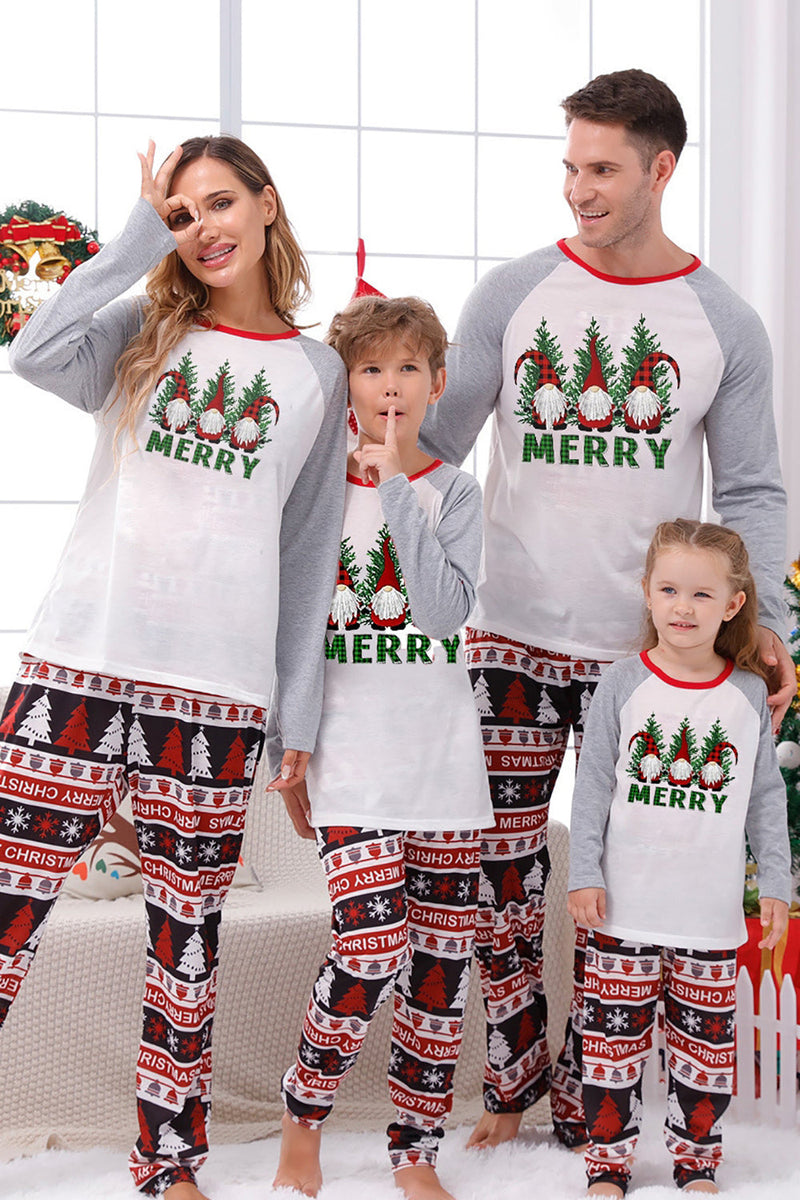 Load image into Gallery viewer, Print Grey Long Sleeves Matching Family Christmas Pajamas