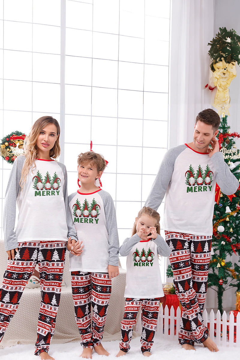 Load image into Gallery viewer, Print Grey Long Sleeves Matching Family Christmas Pajamas