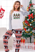 Load image into Gallery viewer, Print Grey Long Sleeves Matching Family Christmas Pajamas