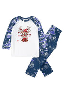 Load image into Gallery viewer, Blue Print Long Sleeves Family Christmas Pajamas