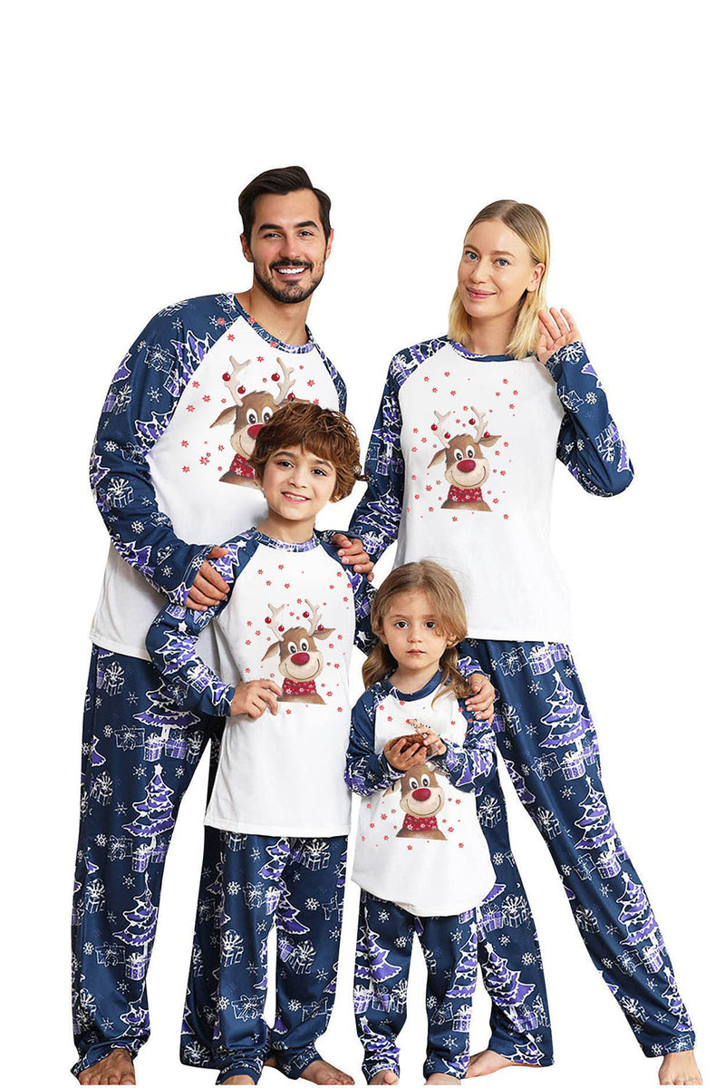 Load image into Gallery viewer, Blue Print Long Sleeves Family Christmas Pajamas