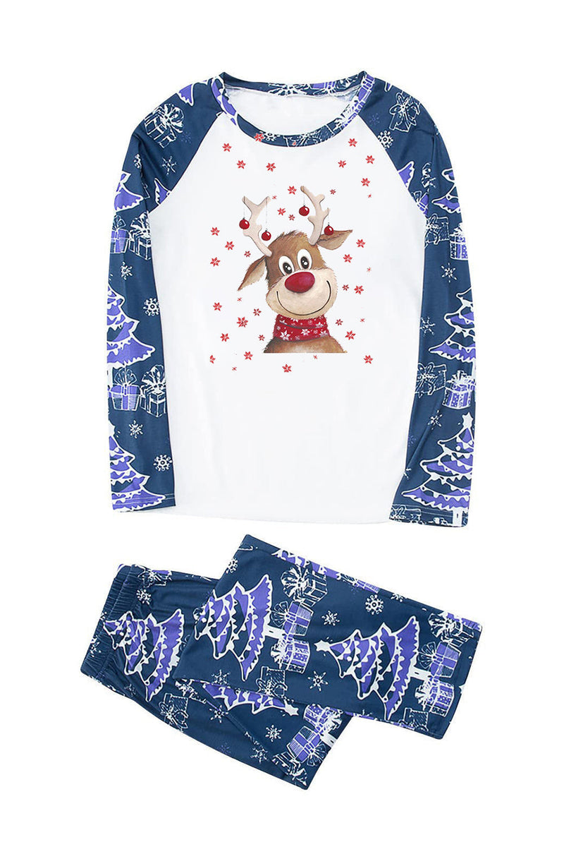 Load image into Gallery viewer, Blue Print Long Sleeves Family Christmas Pajamas