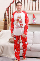 Load image into Gallery viewer, Snowman Print Red Christmas Matching Family Pajamas