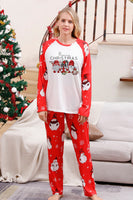 Load image into Gallery viewer, Snowman Print Red Christmas Matching Family Pajamas