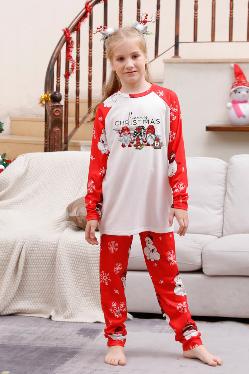 Load image into Gallery viewer, Snowman Print Red Christmas Matching Family Pajamas