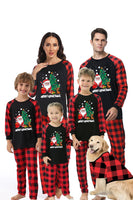 Load image into Gallery viewer, Black &amp; Red Plaid Matching Family Christmas Pajamas with Print