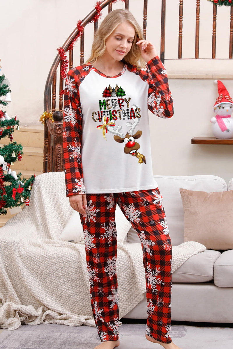 Load image into Gallery viewer, Christmas Red Print Family Pajamas Sets