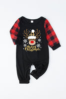 Load image into Gallery viewer, Red Plaid Christmas Fmaily Print Pajamas Sets with Dog