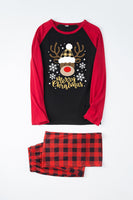 Load image into Gallery viewer, Red Plaid Christmas Fmaily Print Pajamas Sets with Dog