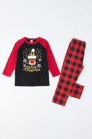 Load image into Gallery viewer, Red Plaid Christmas Fmaily Print Pajamas Sets with Dog
