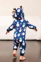Load image into Gallery viewer, Snowman Print Blue Family Matching Christmas One Piece Pajamas