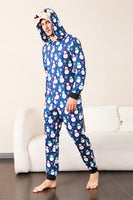 Load image into Gallery viewer, Snowman Print Blue Family Matching Christmas One Piece Pajamas