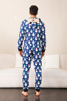 Load image into Gallery viewer, Snowman Print Blue Family Matching Christmas One Piece Pajamas