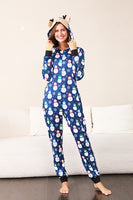 Load image into Gallery viewer, Snowman Print Blue Family Matching Christmas One Piece Pajamas