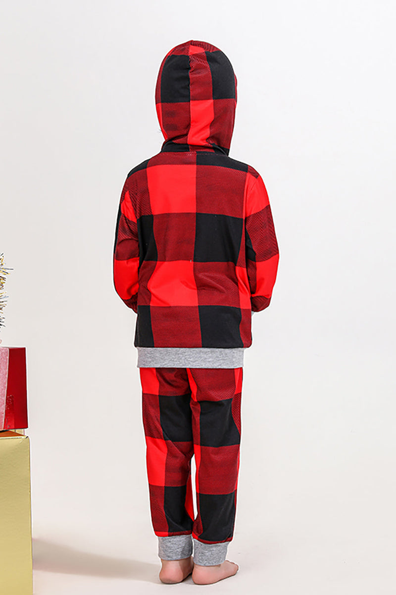 Load image into Gallery viewer, Christmas Family Red Grid Bear Print Pajamas Set