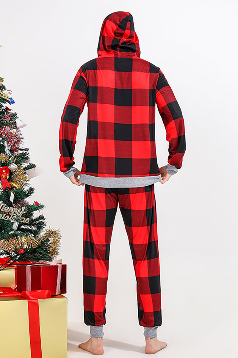 Load image into Gallery viewer, Christmas Family Red Grid Bear Print Pajamas Set