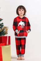 Load image into Gallery viewer, Christmas Family Red Grid Bear Print Pajamas Set