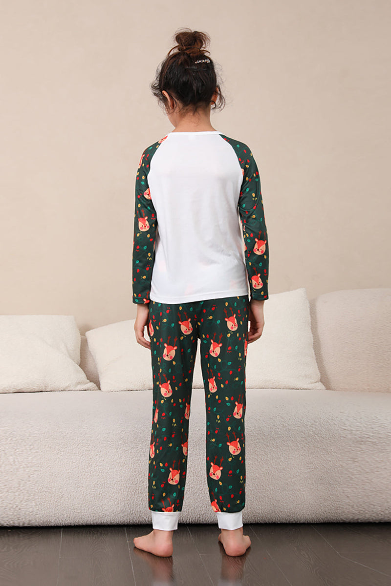 Load image into Gallery viewer, Dark Green Deer Christmas Family Pajamas Set