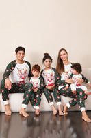 Load image into Gallery viewer, Dark Green Deer Christmas Family Pajamas Set