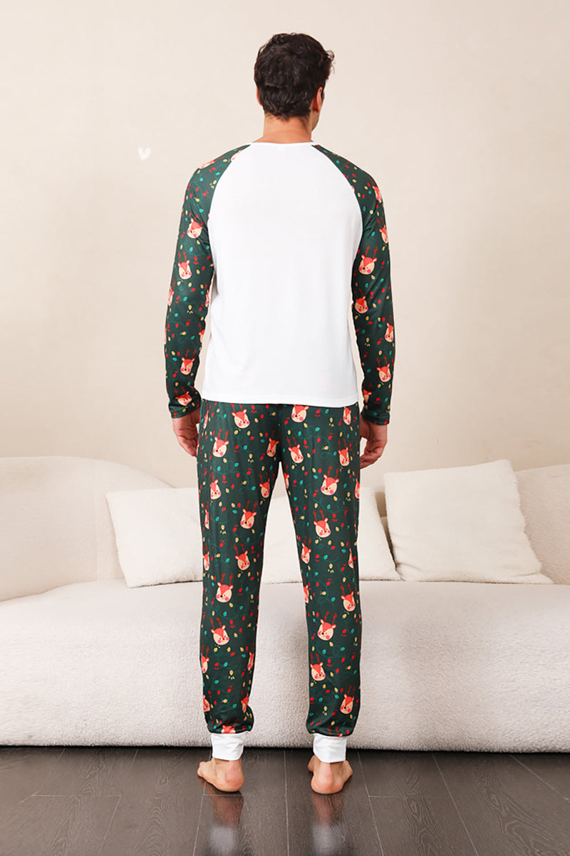 Load image into Gallery viewer, Dark Green Deer Christmas Family Pajamas Set