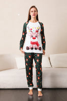 Load image into Gallery viewer, Dark Green Deer Christmas Family Pajamas Set