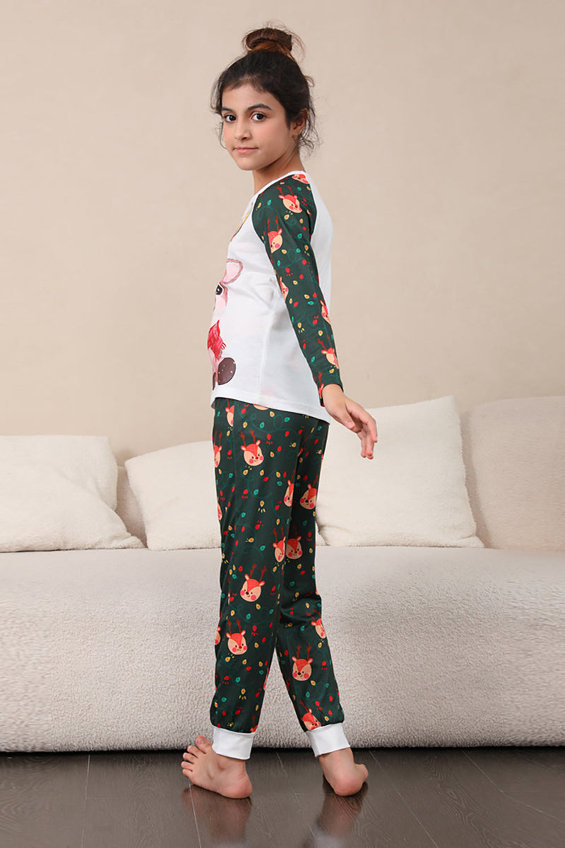 Load image into Gallery viewer, Dark Green Deer Christmas Family Pajamas Set