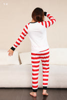 Load image into Gallery viewer, Red Stripes Snowmen Christmas Family Pajamas Set
